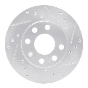 Chevrolet Chevy Brake Rotor (1) - Front Right - R1 Concepts - Drilled & Slotted - Silver - `88-`20